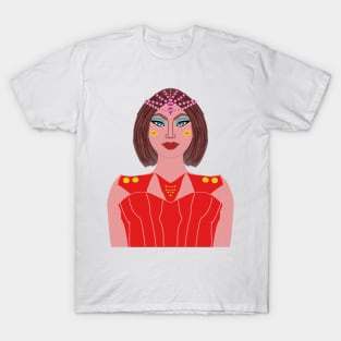 Space Girl with Stars & Makeup T-Shirt